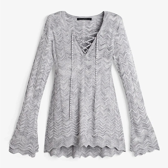 WHITE HOUSE BLACK MARKET NWOT Lace Up Sweater - Picture 4 of 12